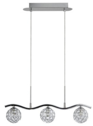 Srebrna lampa wisząca do salonu i jadalni STARLET metal