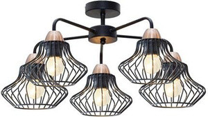Czarna lampa sufitowa wisząca 5xE27 do salonu CLARK metal