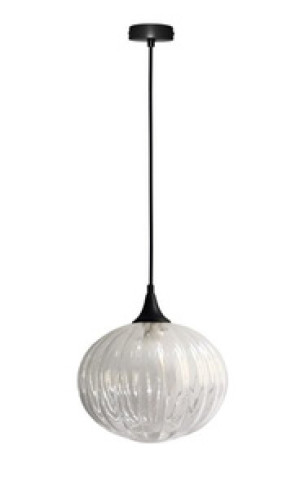 Czarna lampa wisząca do salonu 24 cm EXETER metal szkło