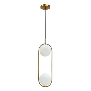 Srebrna lampa wisząca sufitowa do biura CORDEL metal szkło 2xG9