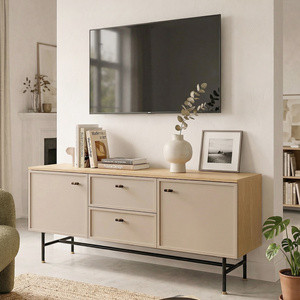 Dwudrzwiowa szafka RTV 150 cm do salonu na nóżkach z szufladami EVORIA