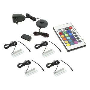 Oświetlenie półek szklanych LED 4 klipsy RGB 230v