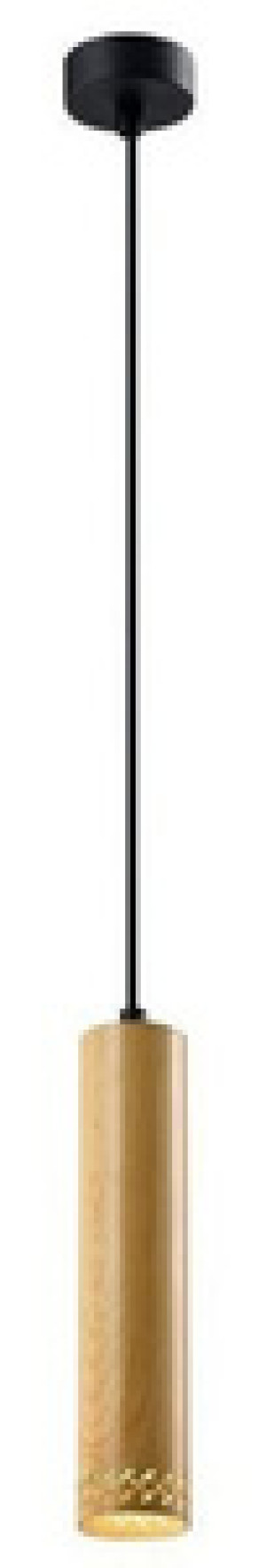 Czarna lampa wisząca metalowa regulowana do salonu TUBO drewniana oprawa