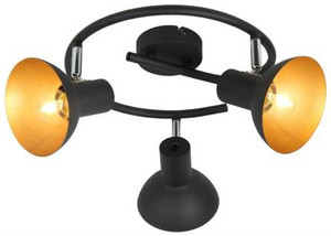 Czarna lampa wisząca spiralna sufitowa 3-punktowa DISO metal