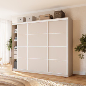 WYPRZEDAŻ Pojemna beżowa szafa przesuwna 250 cm do sypialni VITA