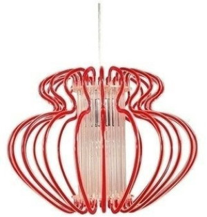 Czerwona lampa wisząca sufitowa do salonu IMPERIA 45 cm regulowana