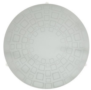 Biały plafon sufitowy 30 cm do salonu Ingrid metal i szkło