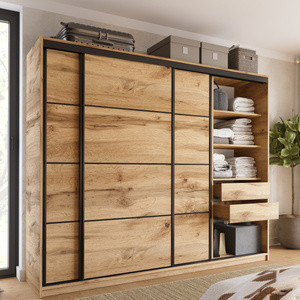 WYPRZEDAŻ Szafa przesuwna 250 cm dąb wotan LOFT