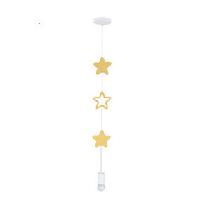 Złota lampa wisząca 1-punktowa do pokoju dziecięcego STARS metal MDF