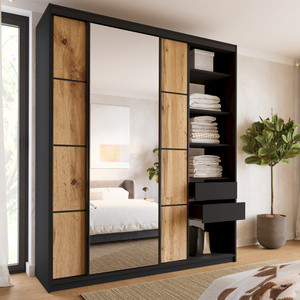 WYPRZEDAŻ Loftowa szafa przesuwna z lustrem 200 cm LOFT MAX z półkami