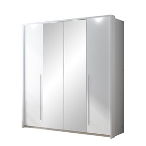 Nowoczesna biała szafa z lustrem 210 cm do sypialni BRAND