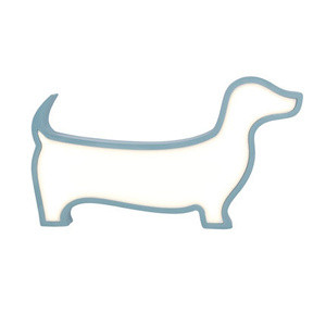 Niebiesko-biała lampka stołowa LED do pokoju dziecka DOG