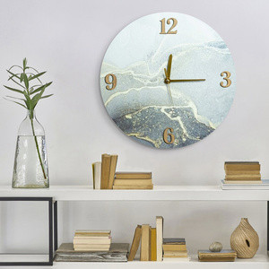 Zegar ścienny dekoracyjny 60x5 cm srebrny MDF do salonu