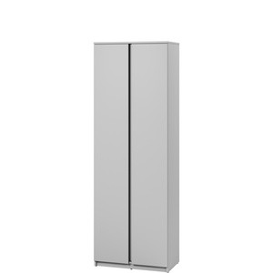 Dwudrzwiowa szara szafa do przedpokoju 68 cm z półkami SIMPLY
