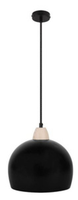 Lampa wisząca czarna aluminiowy klosz 60W E27 Monroe