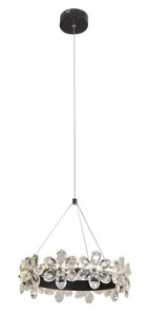 Czarny żyrandol sufitowy z kryształkami LED 30 cm ARVIN IP20