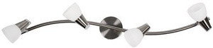 Srebrna lampa sufitowa 4-płomienna do salonu SELIA metal szkło