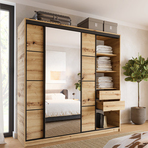 WYPRZEDAŻ Szafa przesuwna 200 cm dąb artisan LOFT
