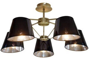Brązowa lampa sufitowa wisząca do salonu Cortez 5xE14 metal