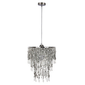 Chromowa lampa wisząca do salonu RINA 1 punkt świetlny 60W E27
