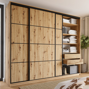 WYPRZEDAŻ Loftowa szafa przesuwna 280 cm do garderoby LOFT MAX dąb artisan