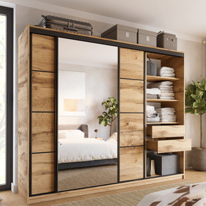WYPRZEDAŻ Szafa z lustrem 250 cm dąb wotan LOFT