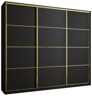 WYPRZEDAŻ Czarna szafa przesuwna 280 cm GOLD NEW MAX