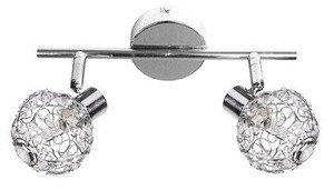 Chromowa lampa sufitowa plafon 2-punktowa do salonu COLLAR metal
