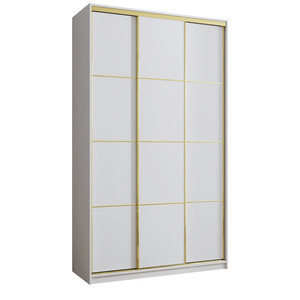 Biała szafa przesuwna do sypialni 150 cm GOLD NEW MAX