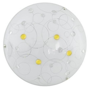 Złota plafoniera sufitowa LED zintegrowana zimna do salonu ASTRO szkło