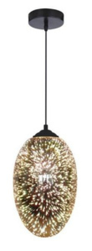 Czarna złota lampa wisząca regulowana do salonu GALACTIC 3D E27