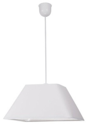 Biała lampa wisząca sufitowa z regulacją wysokości do salonu ROBIN