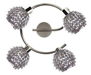 Chromowana lampa sufitowa spirala 4 punktowa do salonu RAVEN