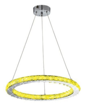 Srebrna lampa wisząca LED RGB z pilotem do salonu LORDS metal-szkło