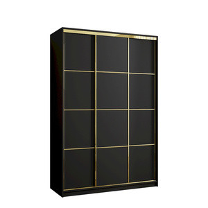 Czarna szafa przesuwna do przedpokoju 150 cm GOLD NEW