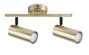 Złota lampa sufitowa listwa 2xGU10 nad lustro COLLY metal