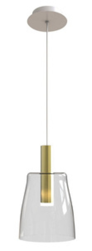 Złota lampa wisząca szklana LED 5W do salonu MODENA 1 punkt światła