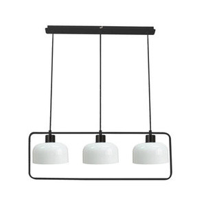 Czarna lampa wisząca 3-punktowa z białymi kloszami ZODIAC do salonu