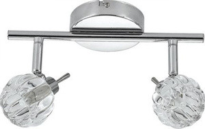 Srebrna lampa ścienna listwa 2xG9 do salonu BOMBOLA metal-szkło