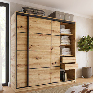 WYPRZEDAŻ Szafa przesuwna 200 cm dąb artisan LOFT
