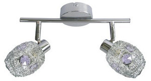 Chromowana lampa sufitowa listwa 2-punktowa do salonu GOLDEN fiolet
