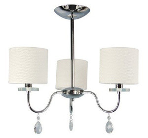 Srebrny żyrandol lampa wisząca 3xE14 do salonu ESTERA z kryształami