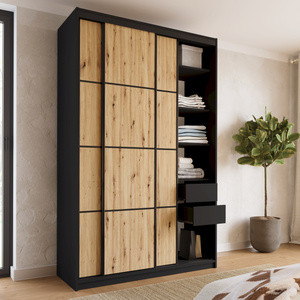 Loftowa szafa przesuwna z półkami i szufladami 150 cm LOFT MAX