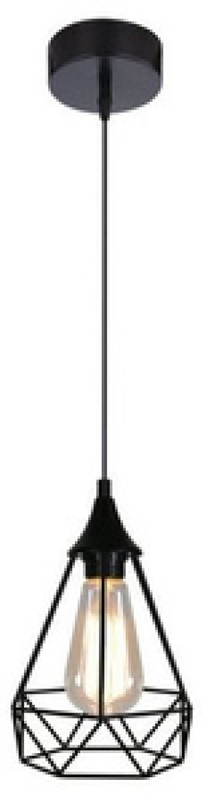 Czarna lampa wisząca druciana do salonu GRAF metal