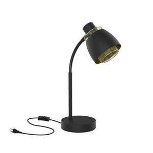 Czarna lampa stołowa na biurko do salonu ALEKSANDRIA metalowa