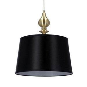 Czarna lampa wisząca klasyczna do salonu PRIMA GOLD metal 1xE27