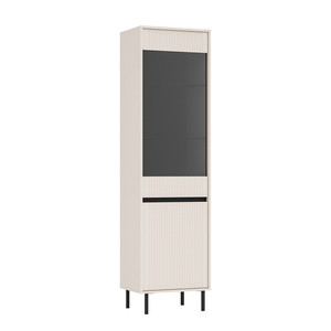 Beżowa nowoczesna witryna do salonu 56 cm na nóżkach OMEGA