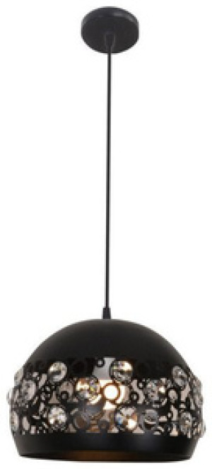 Czarna lampa wisząca sufitowa regulowana do salonu JOLINA metal