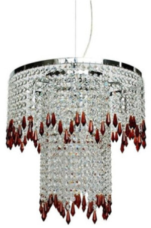 Chromowo-bursztynowa lampa wisząca regulowana do salonu i jadalni VIENNA