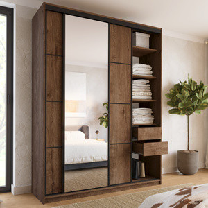 WYPRZEDAŻ Szafa przesuwna z lustrem 180 cm LOFT MAX z szufladami